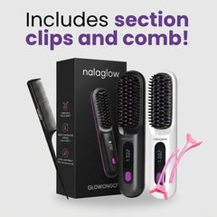 Nalaglow Portable Hair Straightener – GlowOnGo Brush
